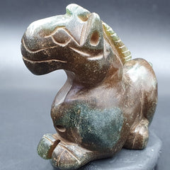 Antique Stone green Jade mystic Animal carving stone Pendent Amulet  JD-17