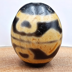 N#101 Himalayan Indo Tibetan rare Patterns Dzi Amulet Bead 20mm