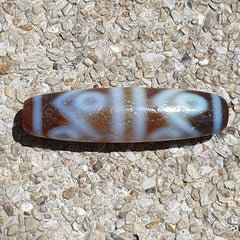 Himalayan Tibetan Agate Dzi 8 Eyes Spiritual Amulet Mala Bead