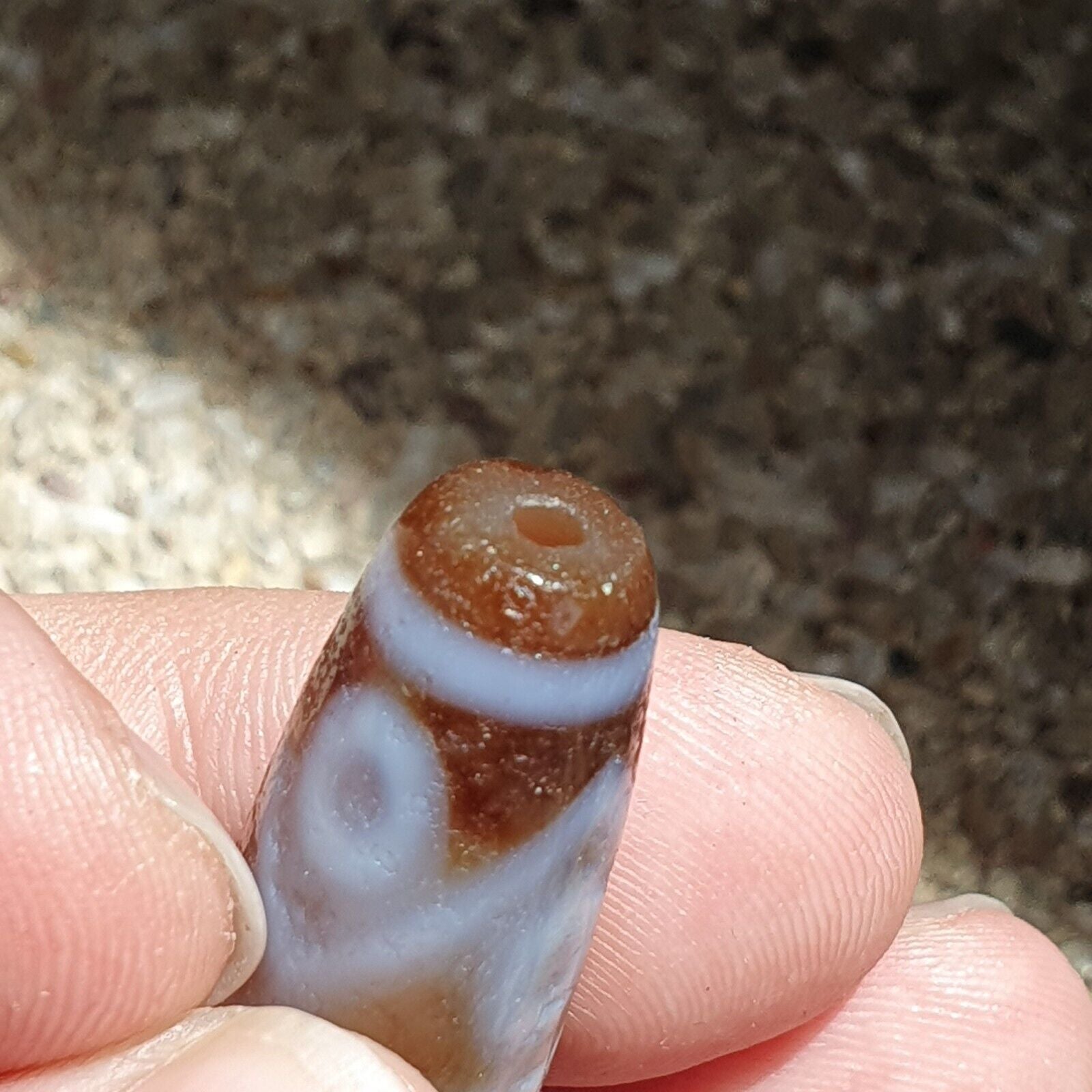 Himalayan Tibetan Agate Dzi 8 Eyes Spiritual Amulet Mala Bead