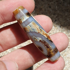 BD 29 HIMALAYAN Indo Tibetan Central Asian Rusted 2 eye Agate bead