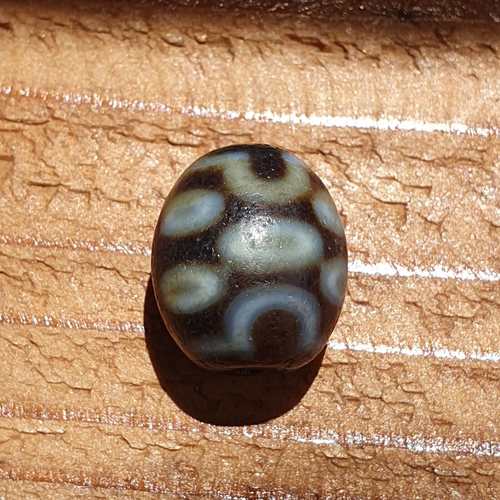 Dragon Eye Old Antique Himalayan Indo Tibetan Dragon 7 Eyes Dzi Amulet Bead