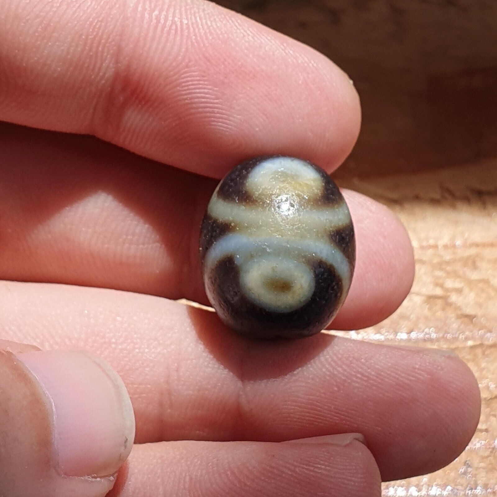 Dragon Eye Old Antique Himalayan Indo Tibetan Dragon 7 Eyes Dzi Amulet Bead