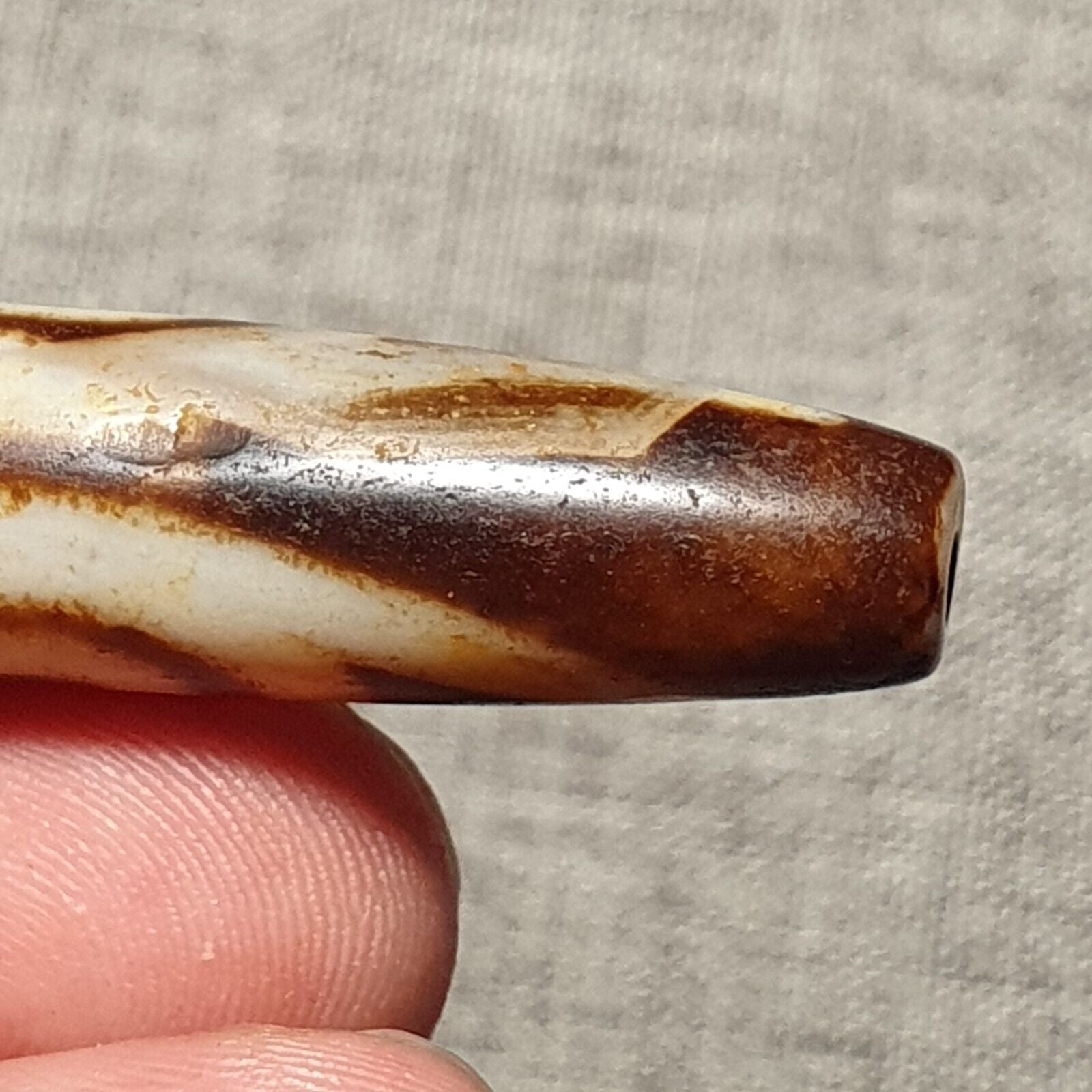 Very rare Nepalese Himalayan Tibetan Dzi Double Eyes Spiritual Amulet Mala Bead