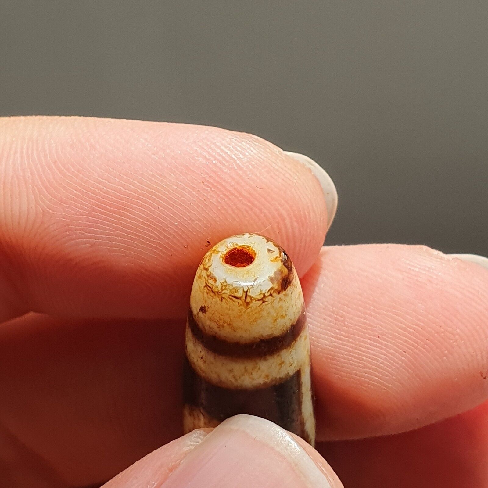 Nepalese Himalayan Tibetan Dzi Tripple Tasso 5 eyes Spiritual Amulet Mala Bead
