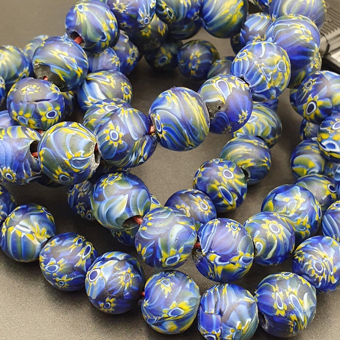 Vintage Glass Traded Glass Beads / Beaded Long Necklace 16-18mm