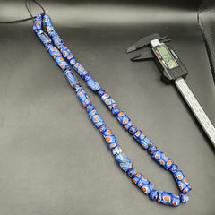 Vintage Antique African Blue Gabri Style Eyes Beads 24 Inch Long Strand