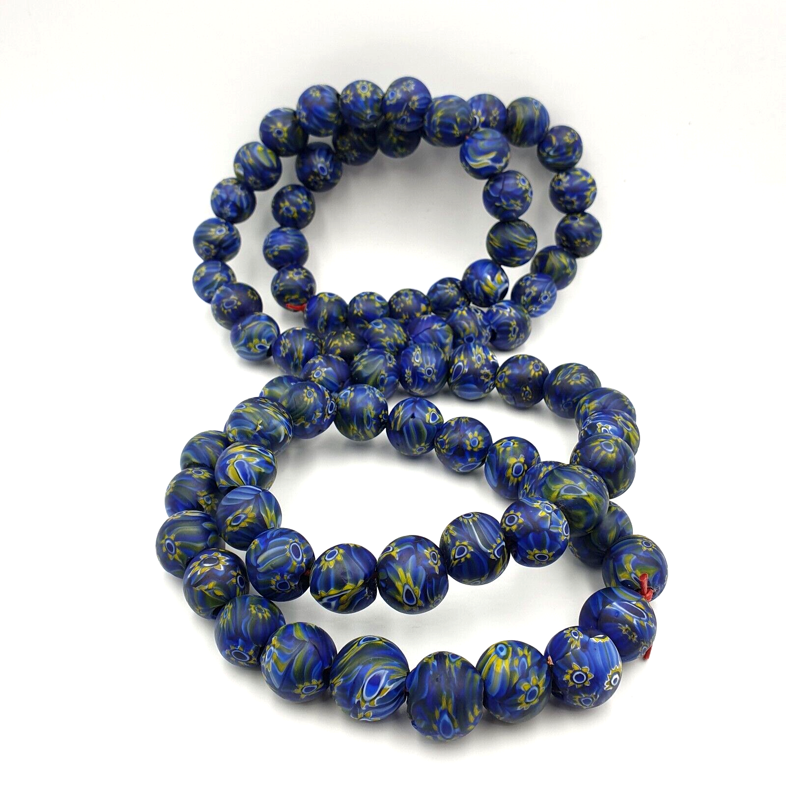 Vintage GLASS Traded glass Beads / Beaded long Necklace 16-18mm