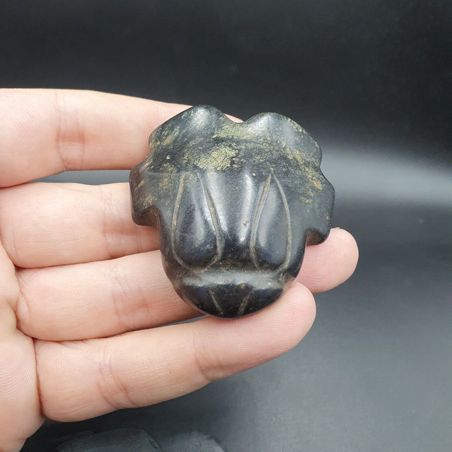 Antiker schwarzer magnetischer Stein, geheimnisvolle Kreatur, hängender Jade-Amulett-Stein MG-17