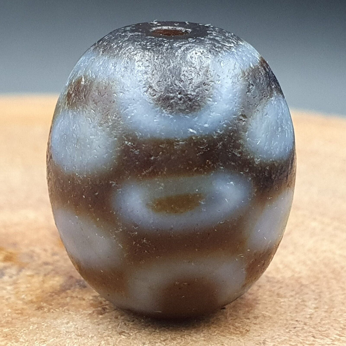 Dragon Eye Old Antique Himalayan Indo Tibetan Dragon 7 Eyes Dzi Amulet Bead #21