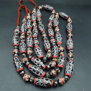 East Oasis Vintage Feather Pattern Multicolour Trade Bead Beaded Necklace