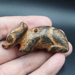 Antique Stone Rusted reen Jade mystic Animal carving stone Pendent Amulet  JD-23