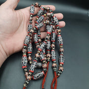 East Oasis Vintage Feather Pattern Multicolour Trade Bead Beaded Necklace
