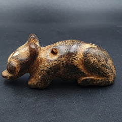 Antique Stone Rusted reen Jade mystic Animal carving stone Pendent Amulet  JD-23