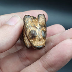Antique Stone Rusted reen Jade mystic Animal carving stone Pendent Amulet  JD-23