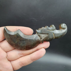 Antique Stone green Jade mystic Animal carving stone Pendent Amulet  JD-20