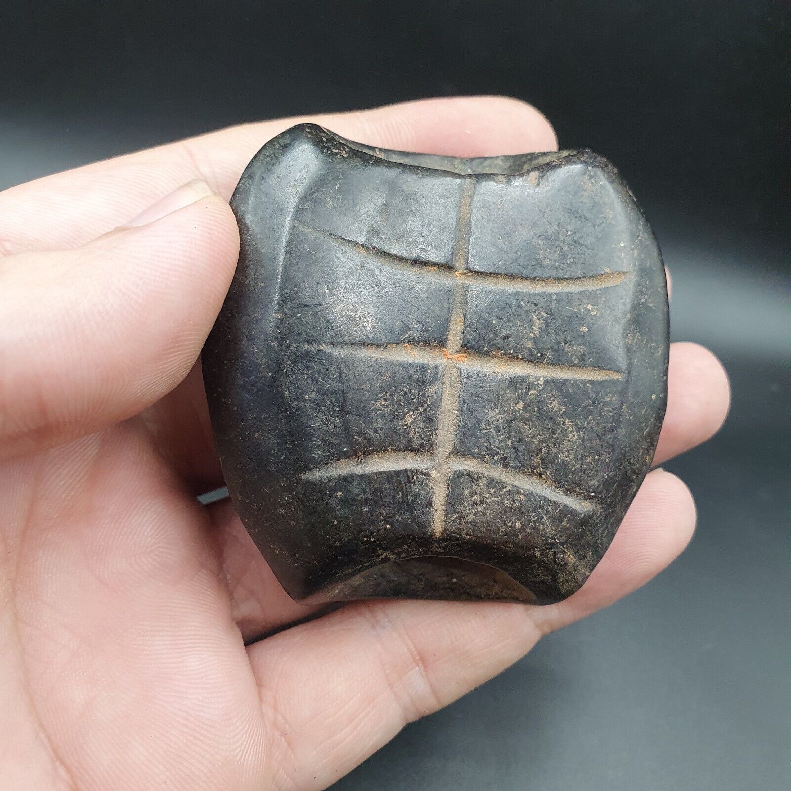 Antique Magnetic black iron Stone  mystic carving stone Pendent Amulet  JD-18