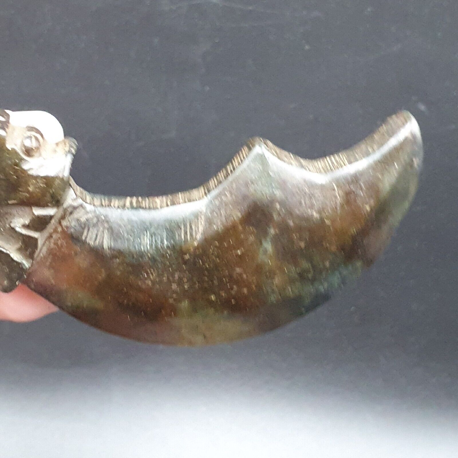 Antique Stone green Jade mystic Animal carving stone Pendent Amulet  JD-20