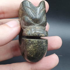 Antique Stone green Jade mystic Animal carving stone Pendent Amulet  JD-21