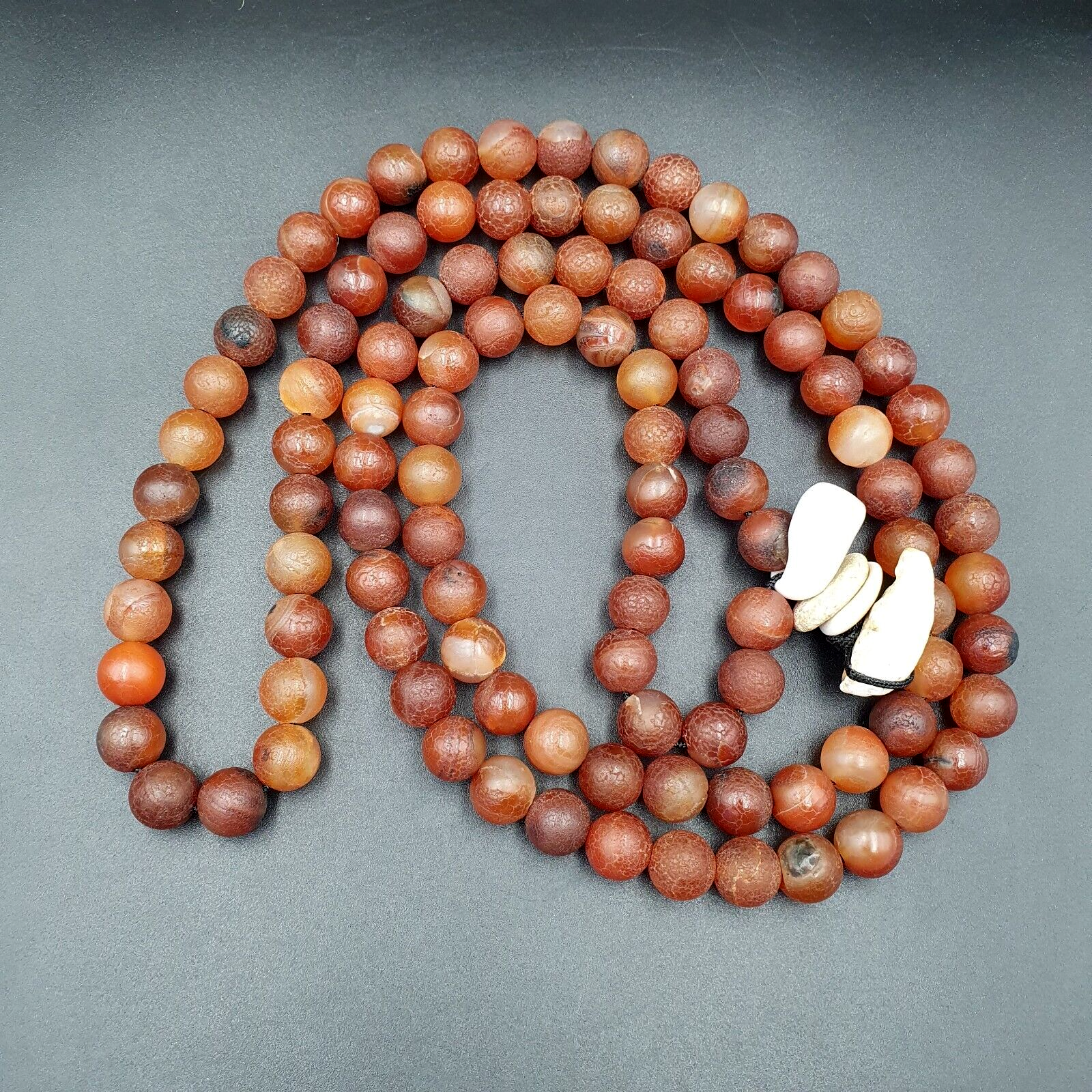 Dragon Skin Vintage  RED AGATE STONE Prayer Beads-Rosary 262g (12mm-108 Beads)
