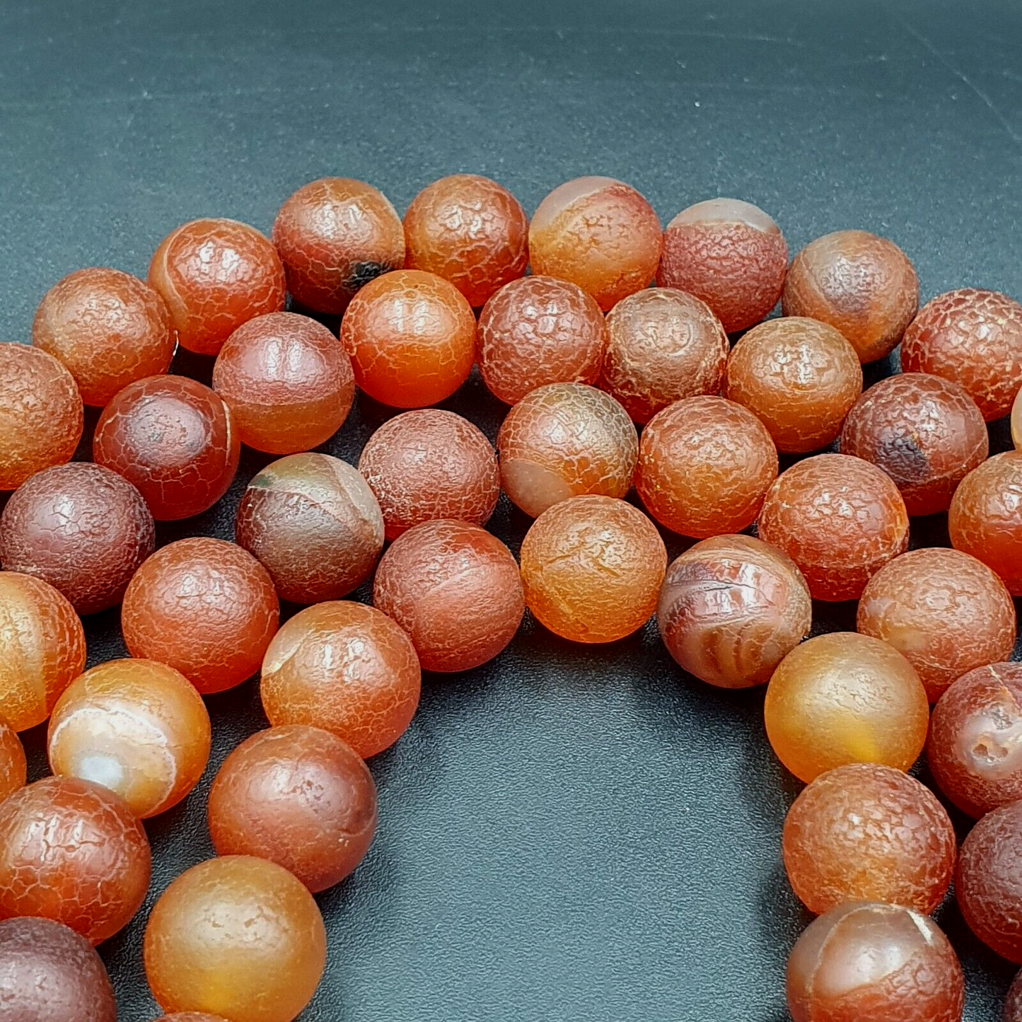 龍皮復古紅瑪瑙石念珠 - 念珠 262 克（12 毫米 - 108 顆珠子）
