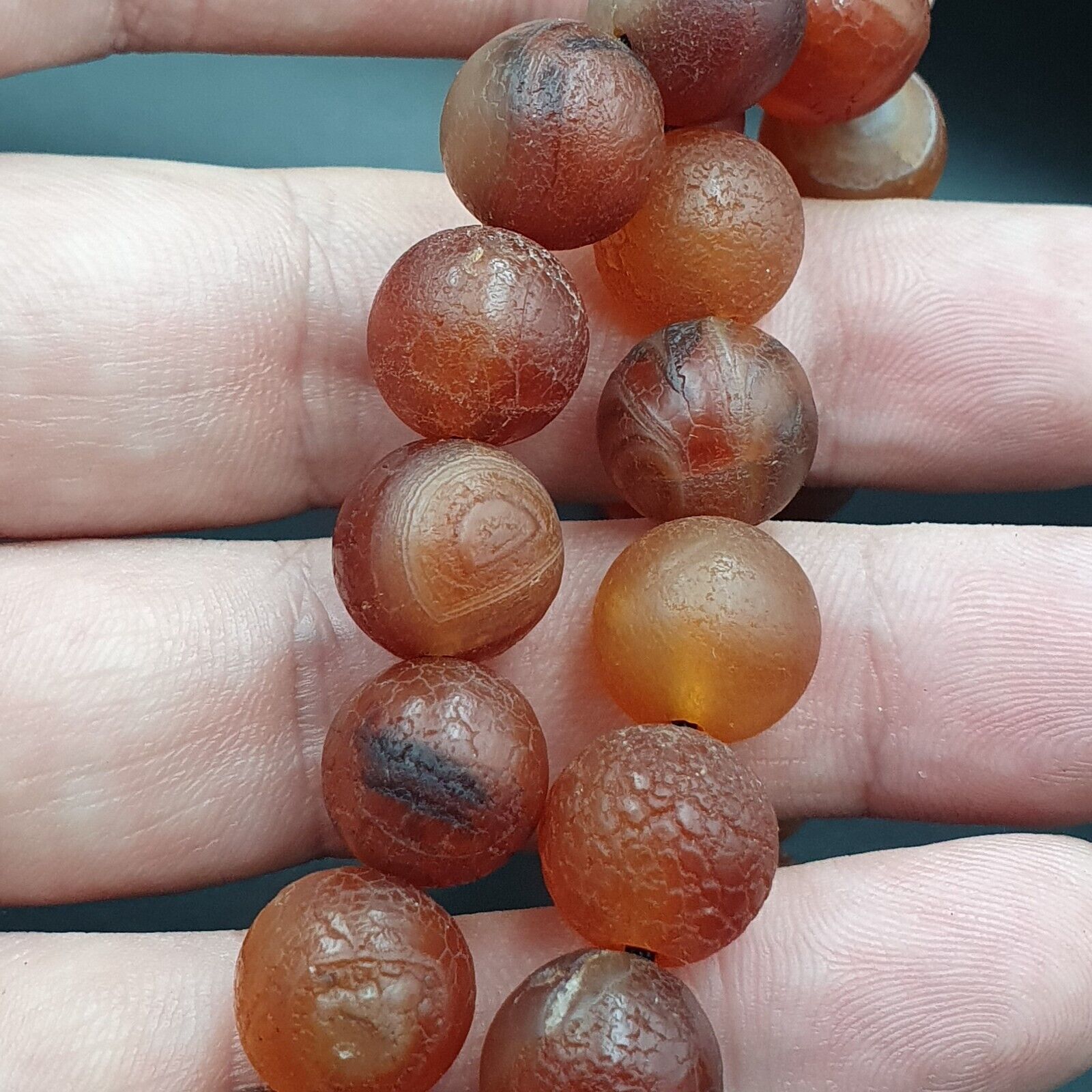 Dragon Skin Vintage  RED AGATE STONE Prayer Beads-Rosary 262g (12mm-108 Beads)