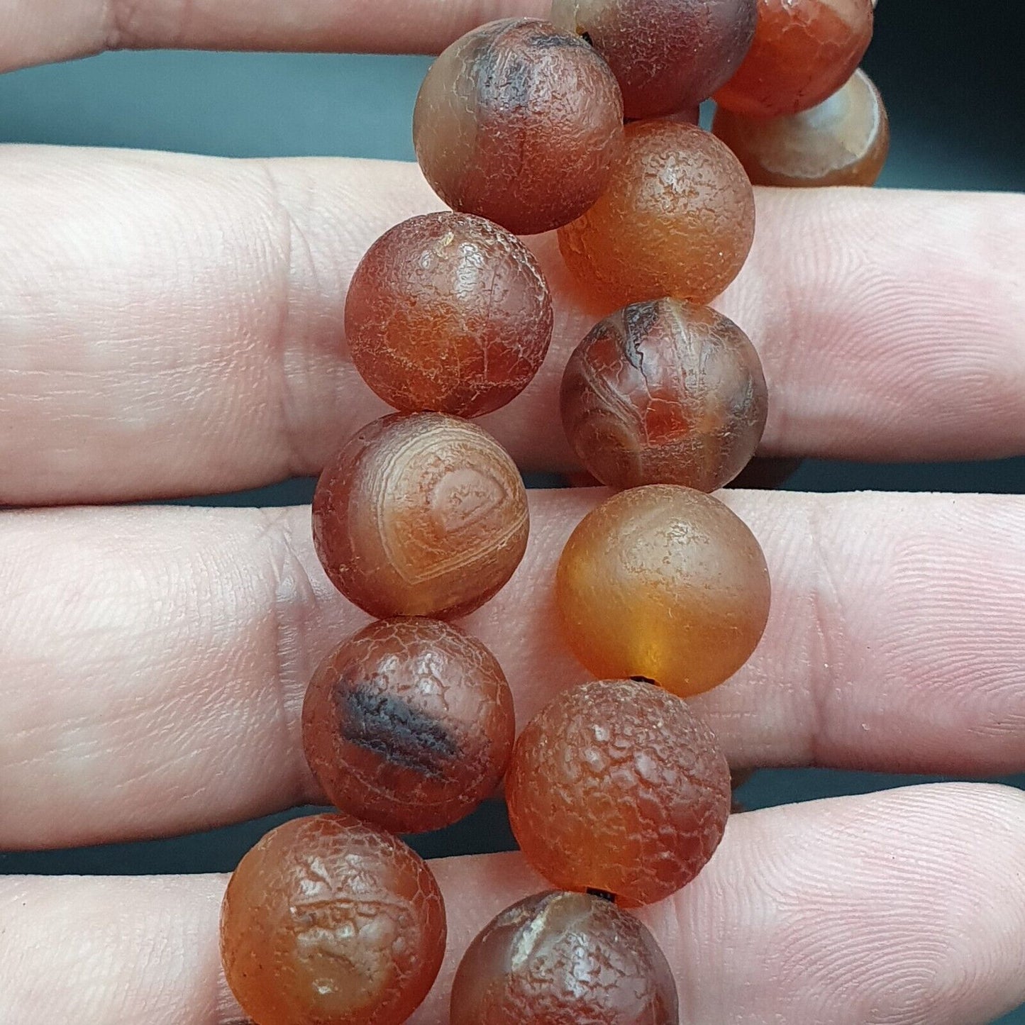 龍皮復古紅瑪瑙石念珠 - 念珠 262 克（12 毫米 - 108 顆珠子）