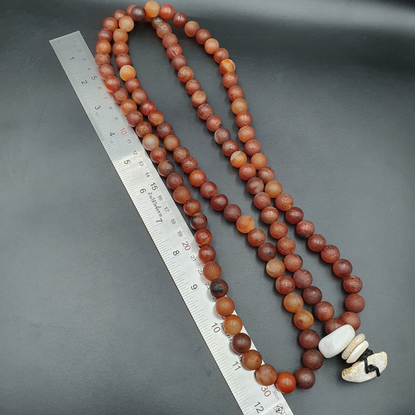 Dragon Skin Vintage  RED AGATE STONE Prayer Beads-Rosary 262g (12mm-108 Beads)