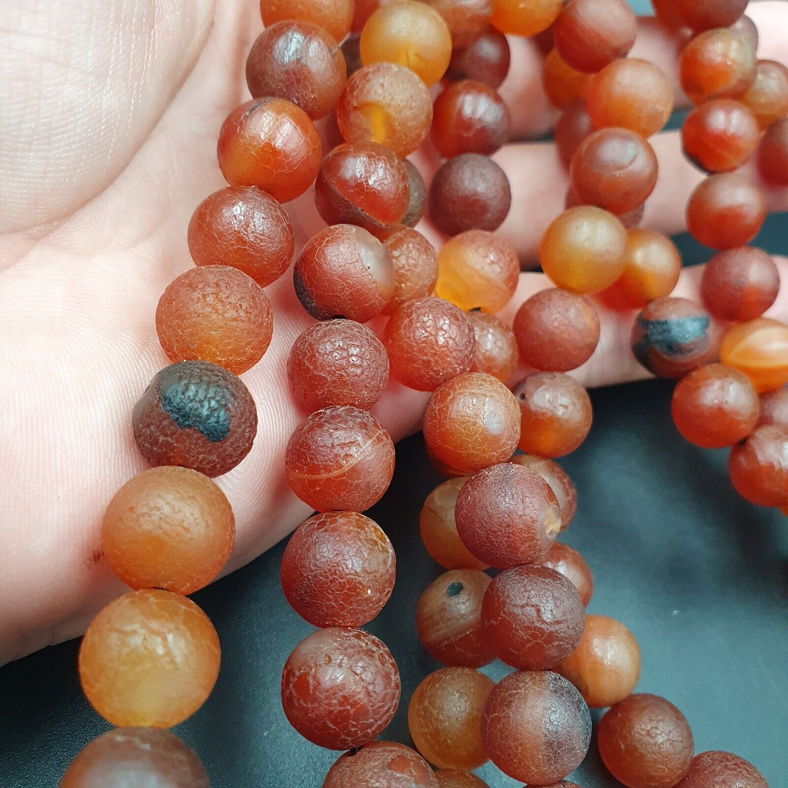 Dragon Skin Vintage  RED AGATE STONE Prayer Beads-Rosary 262g (12mm-108 Beads)