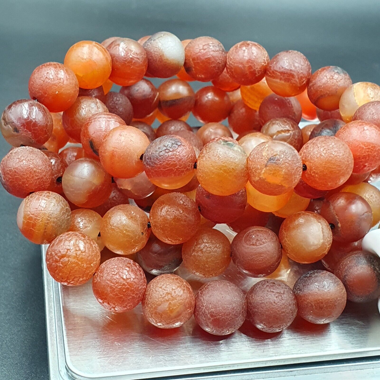 Dragon Skin Vintage  RED AGATE STONE Prayer Beads-Rosary 262g (12mm-108 Beads)