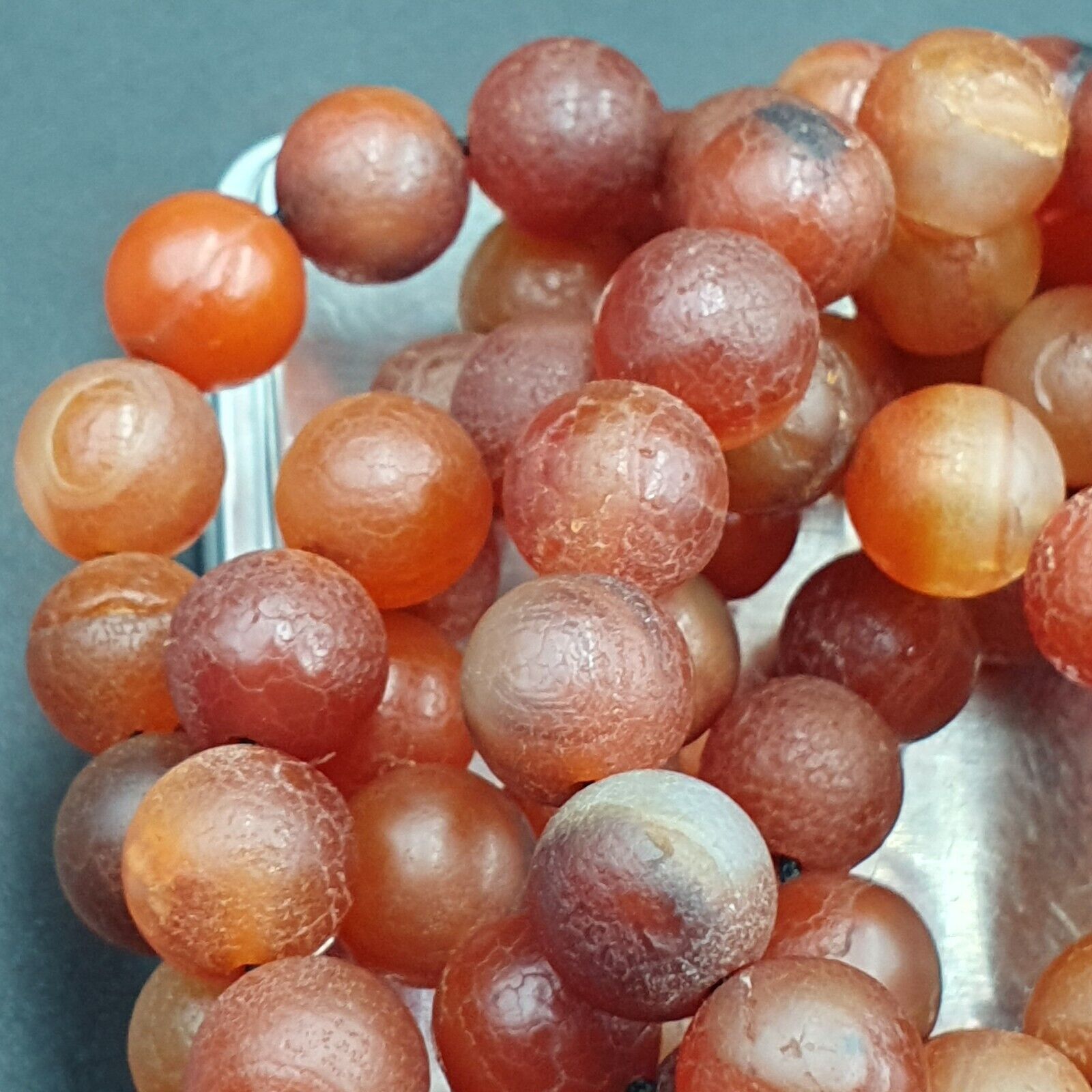Dragon Skin Vintage  RED AGATE STONE Prayer Beads-Rosary 262g (12mm-108 Beads)