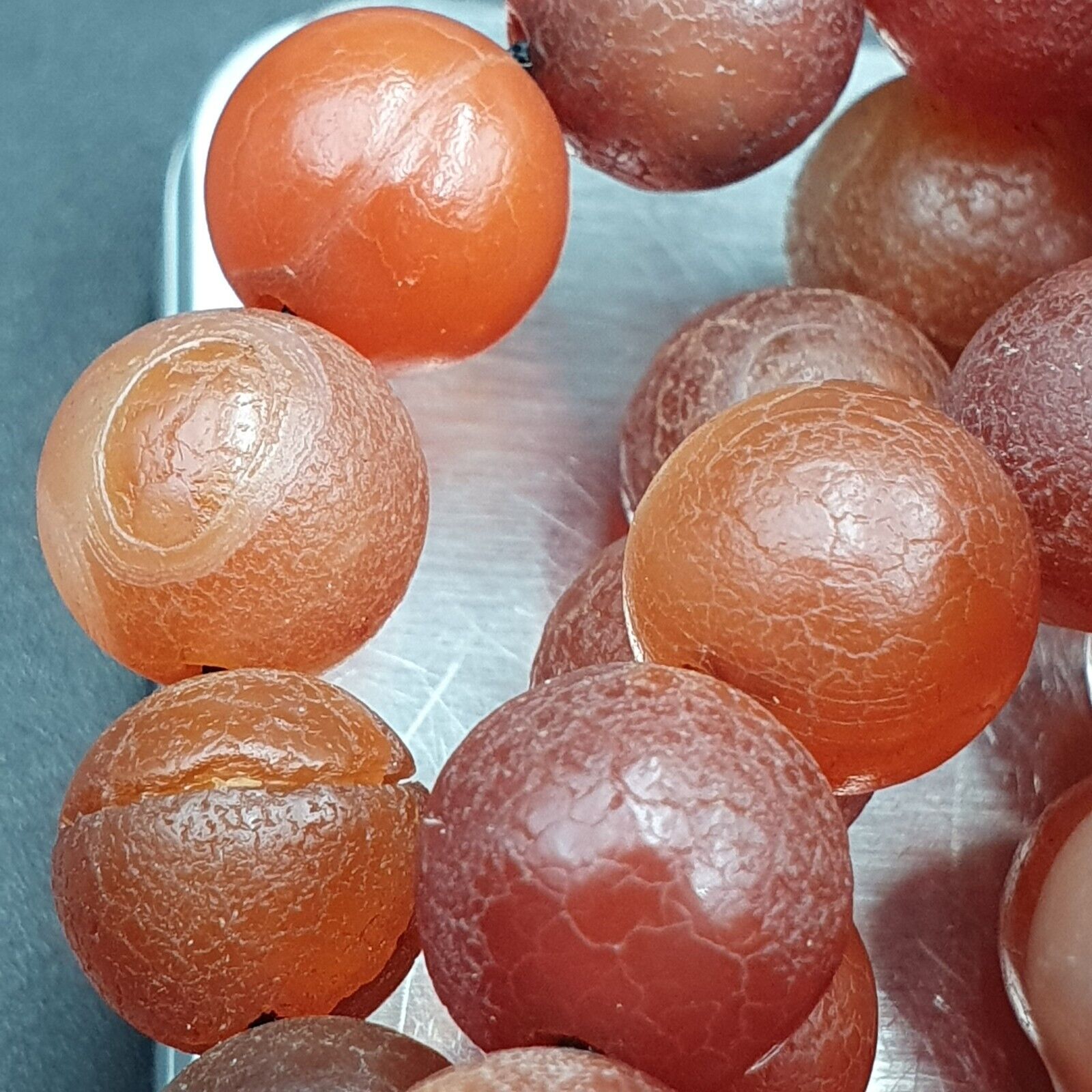 Dragon Skin Vintage  RED AGATE STONE Prayer Beads-Rosary 262g (12mm-108 Beads)