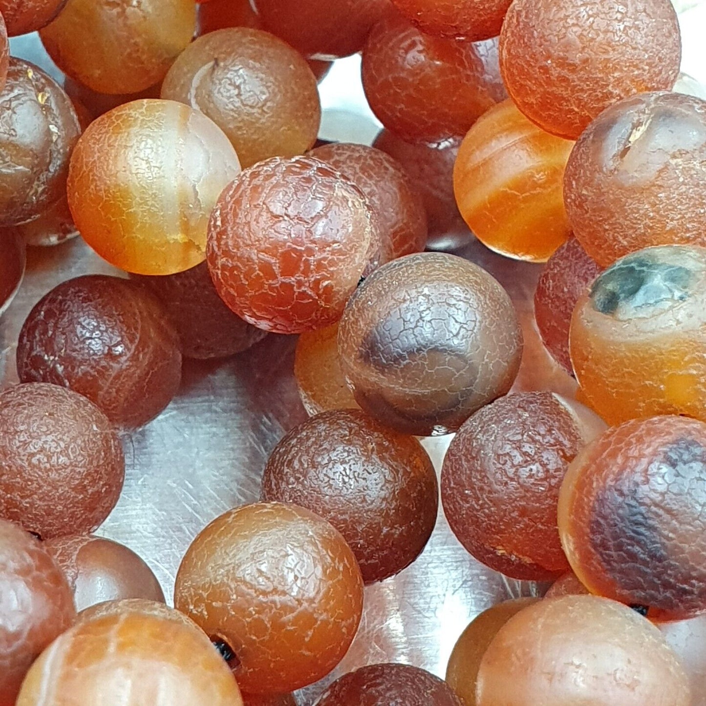 龍皮復古紅瑪瑙石念珠 - 念珠 262 克（12 毫米 - 108 顆珠子）