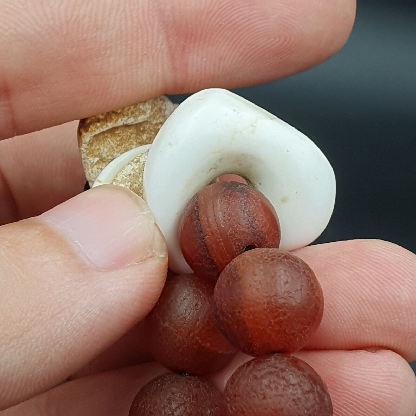 Dragon Skin Vintage  RED AGATE STONE Prayer Beads-Rosary 262g (12mm-108 Beads)