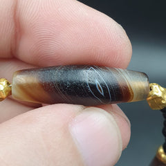 Antique Ancient Himalayan Agate rare Eyes Patterns Suleimani Agate Necklace