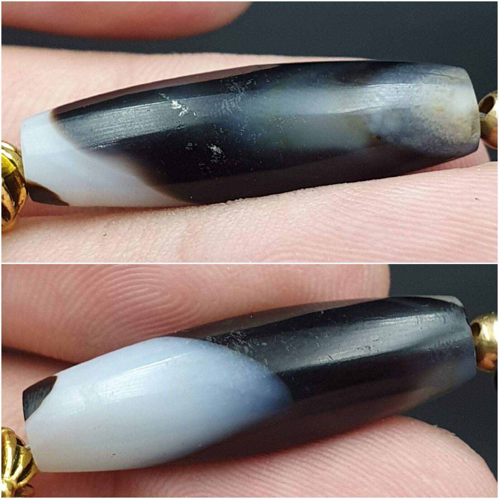 Antique Ancient Himalayan Agate rare Eyes Patterns Suleimani Agate Necklace