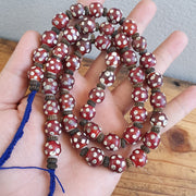 East Oasis Red Skunk Venetian Style Trade Beads AA Long Strand 24 Inches