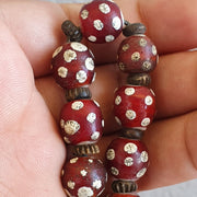 East Oasis Red Skunk Venetian Style Trade Beads AA Long Strand 24 Inches