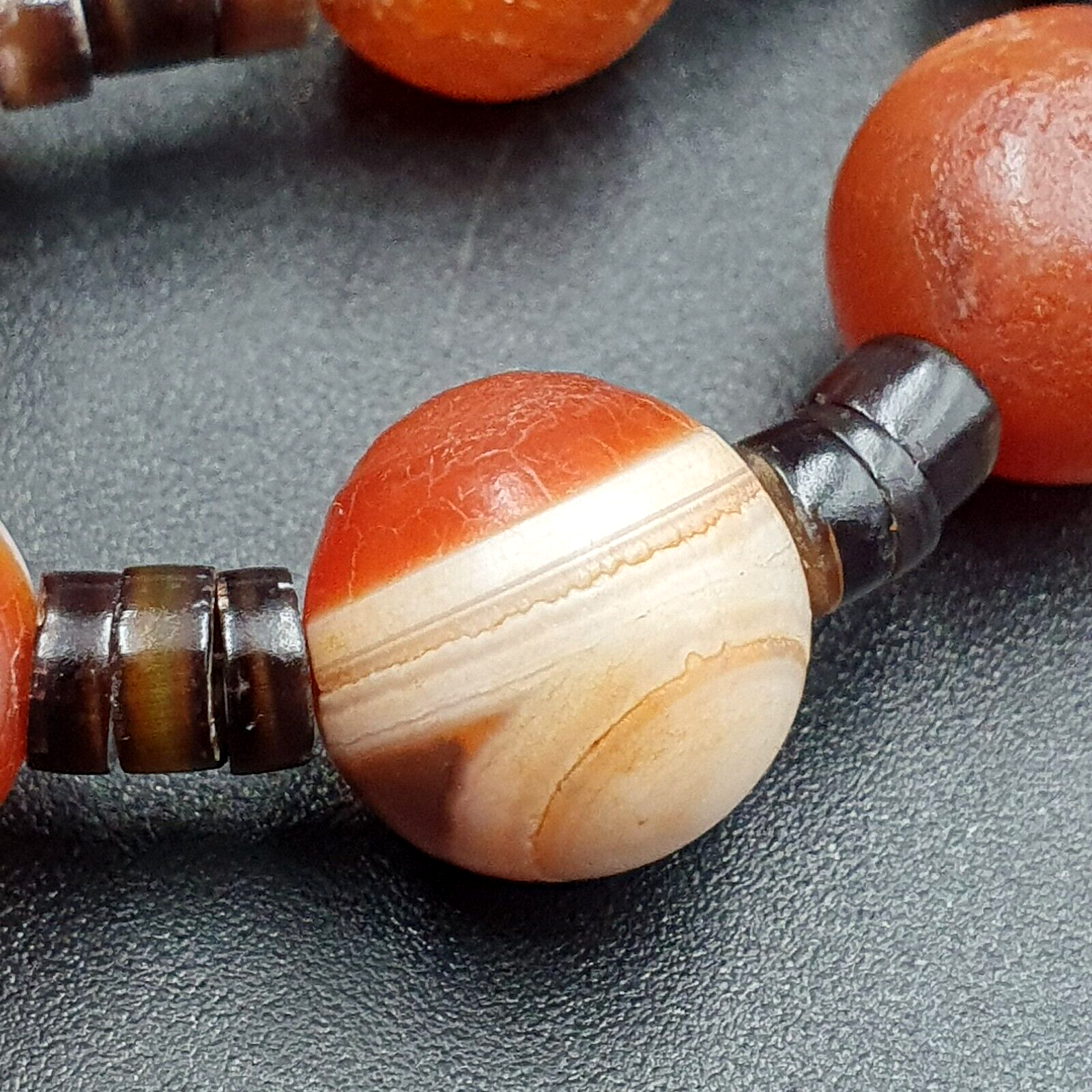 Rare Beautiful Indo Tibetan Himalayan Nepalese For Luck Carnelian Eye Agate Bead