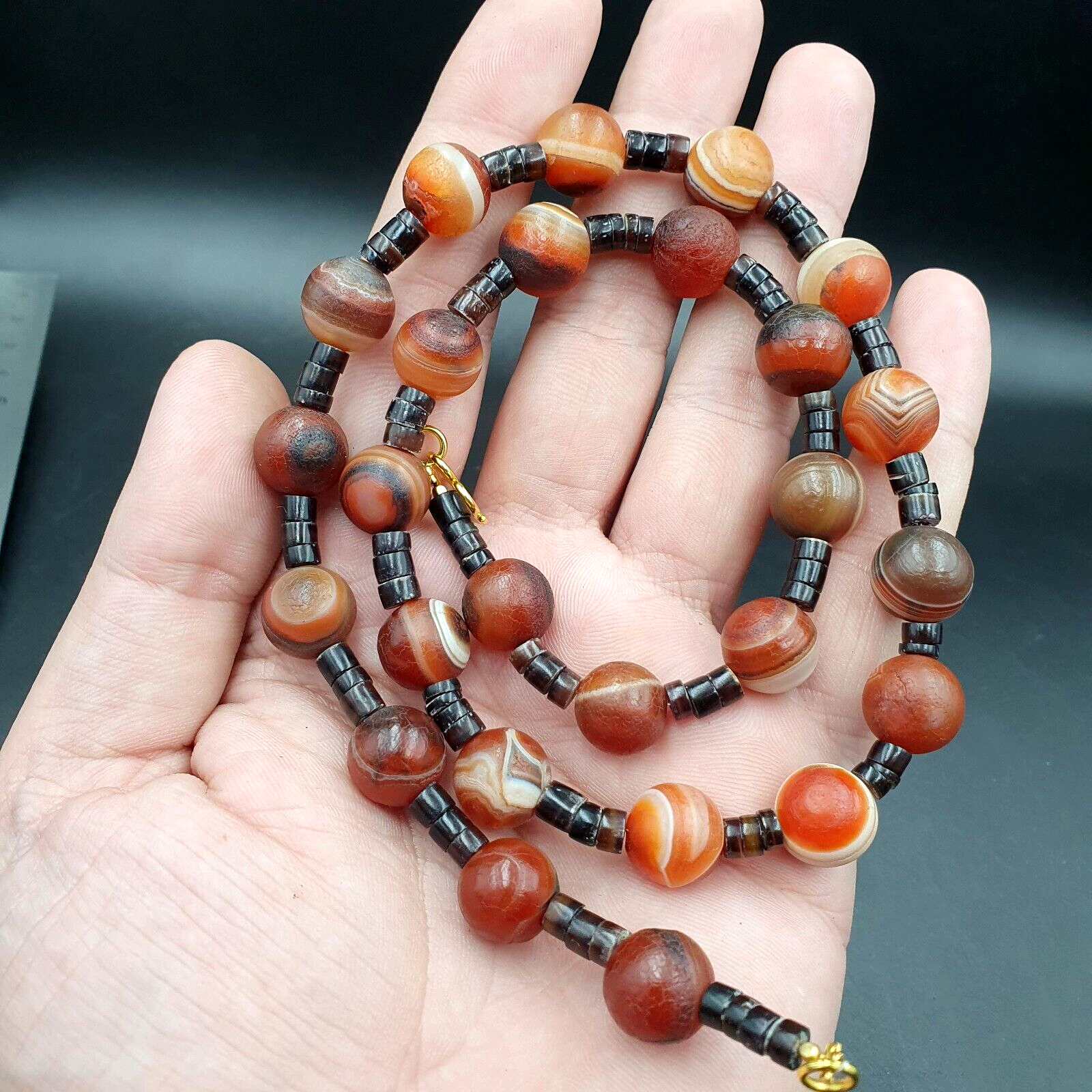 Rare Beautiful Indo Tibetan Himalayan Nepalese For Luck Carnelian Eye Agate Bead