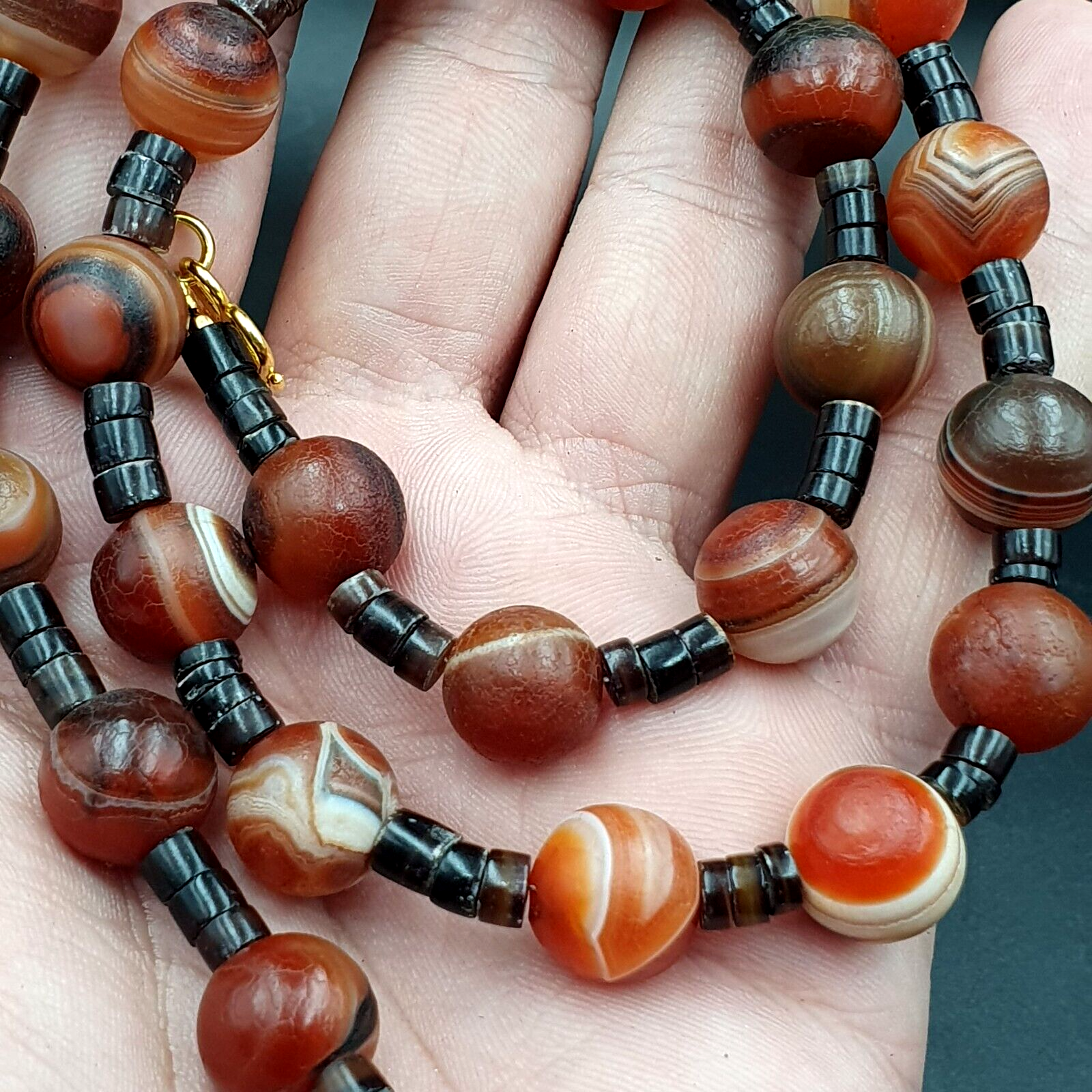 Rare Beautiful Indo Tibetan Himalayan Nepalese For Luck Carnelian Eye Agate Bead