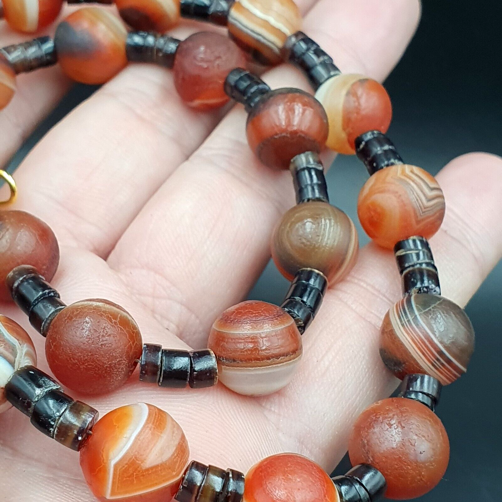Rare Beautiful Indo Tibetan Himalayan Nepalese For Luck Carnelian Eye Agate Bead