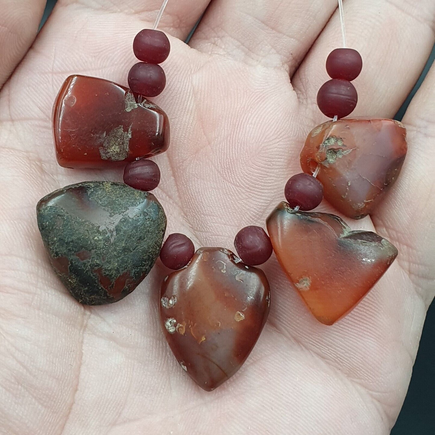 古董古代批次 5 瑪瑙吊墜老喜馬拉雅西藏非洲瑪瑙珠