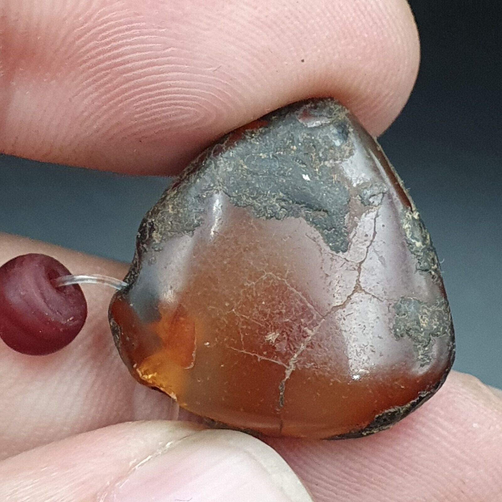 Antique Ancient Lot 5 Agate Pendent Old Himalayan Tibetan African AGATE Bead