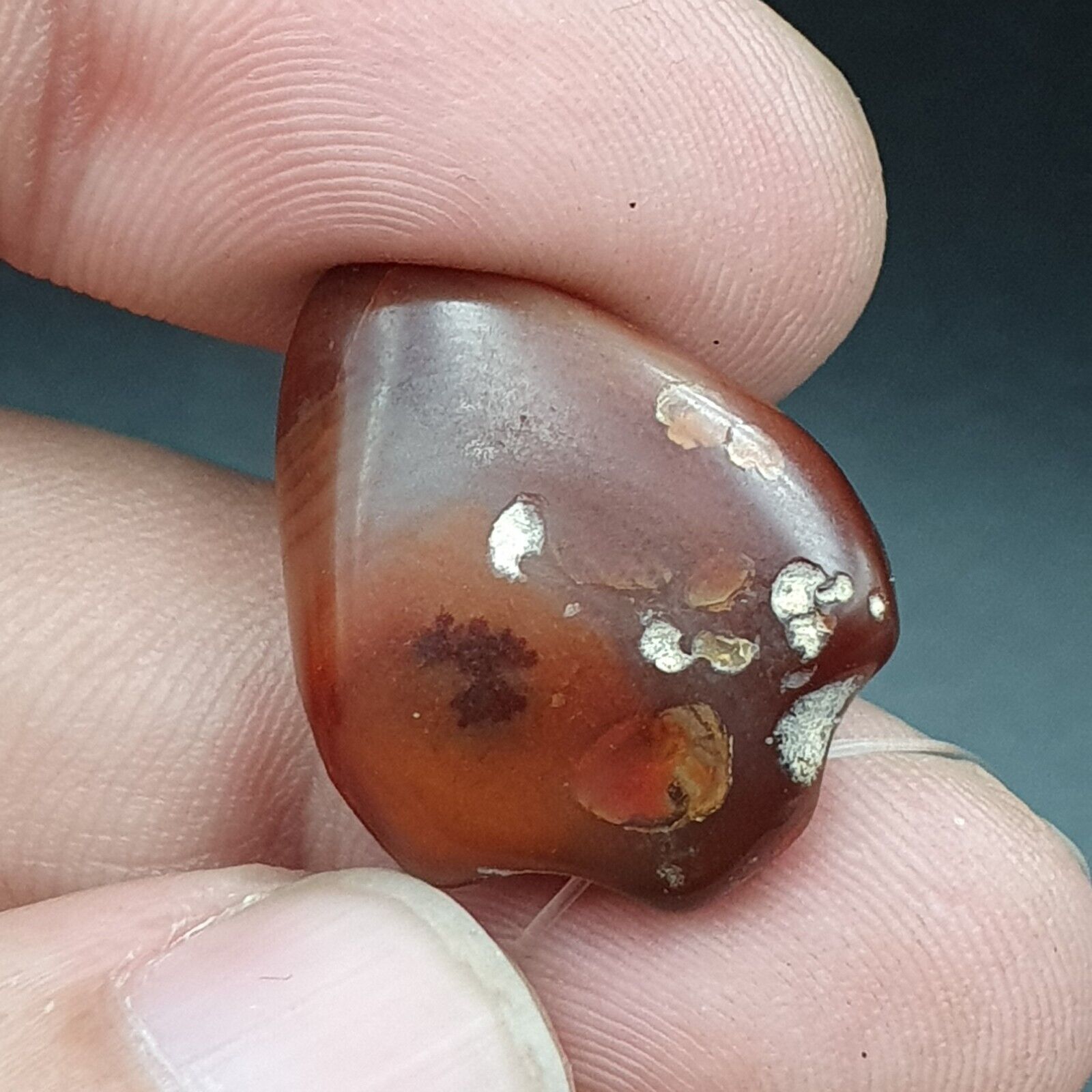 Antique Ancient Lot 5 Agate Pendent Old Himalayan Tibetan African AGATE Bead