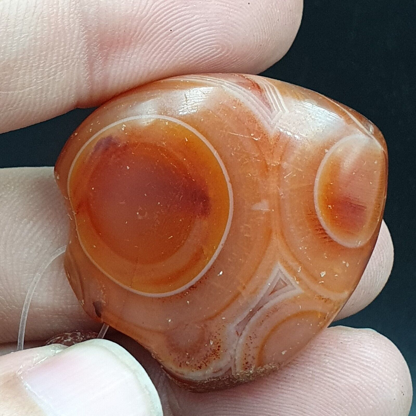 Antique Ancient Lot 3 Agate Pendent Old Himalayan Tibetan African AGATE Bead