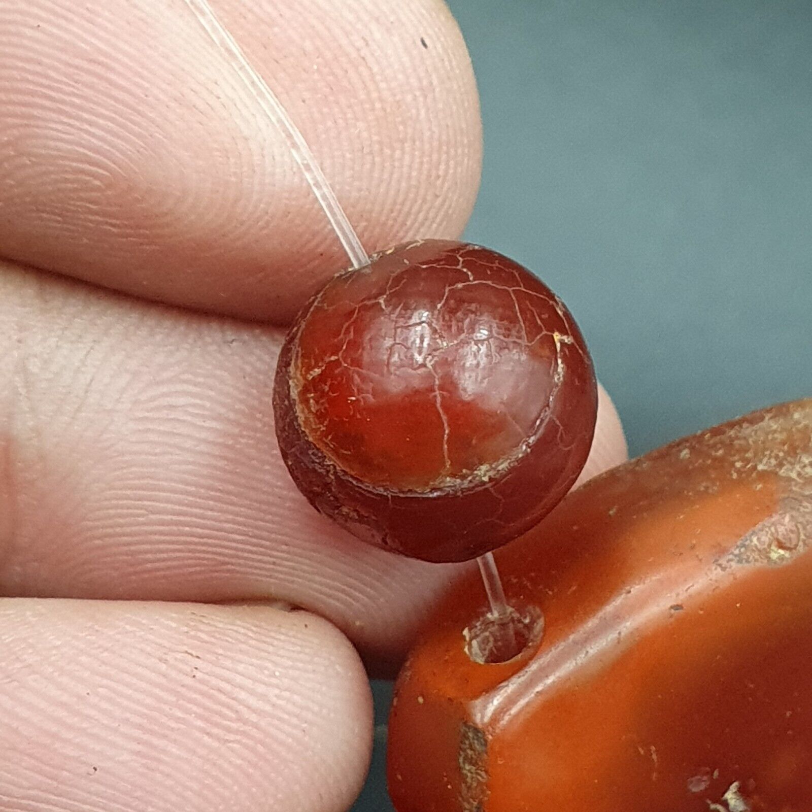 Antique Ancient Lot 3 Agate Pendent Old Himalayan Tibetan African AGATE Bead