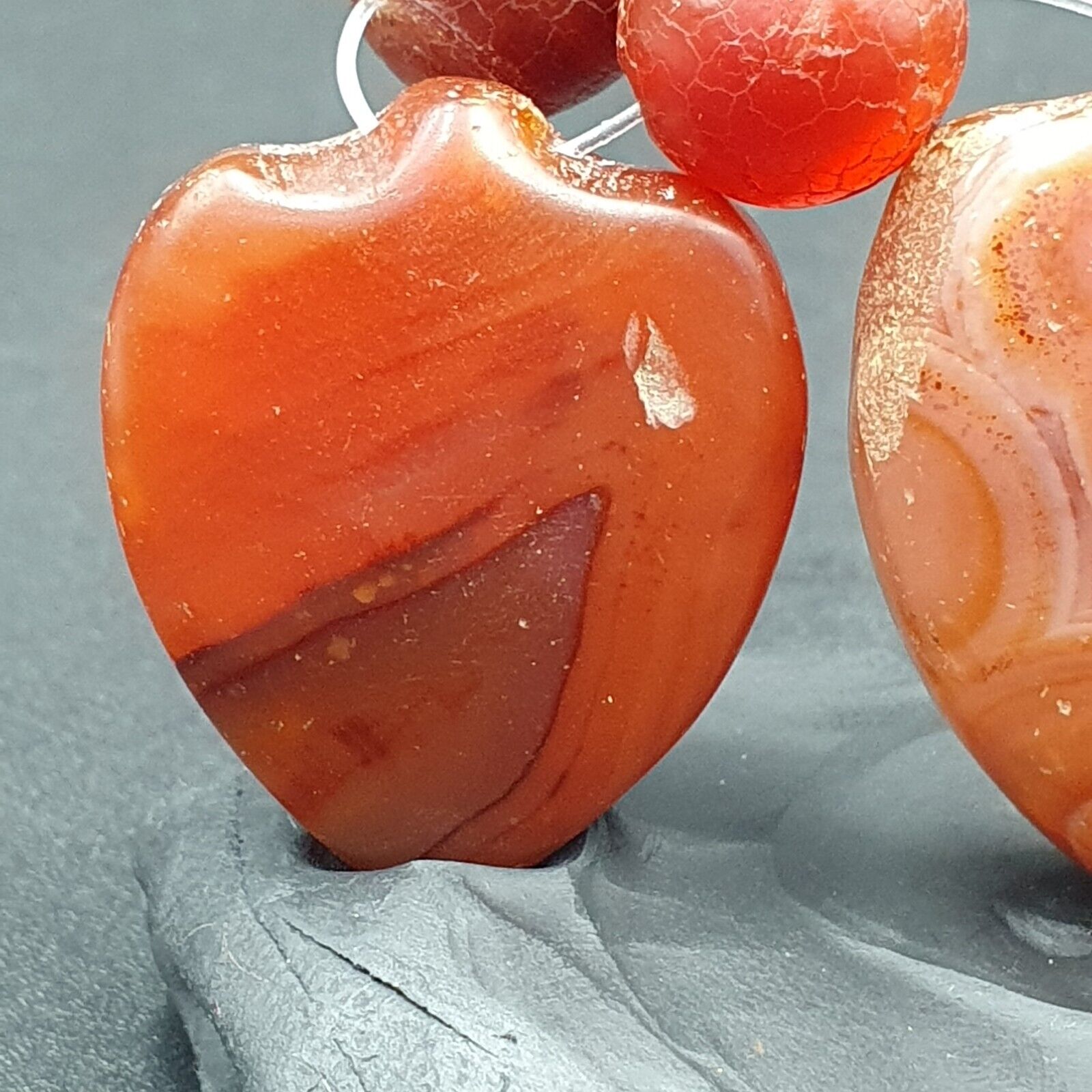 Antique Ancient Lot 3 Agate Pendent Old Himalayan Tibetan African AGATE Bead