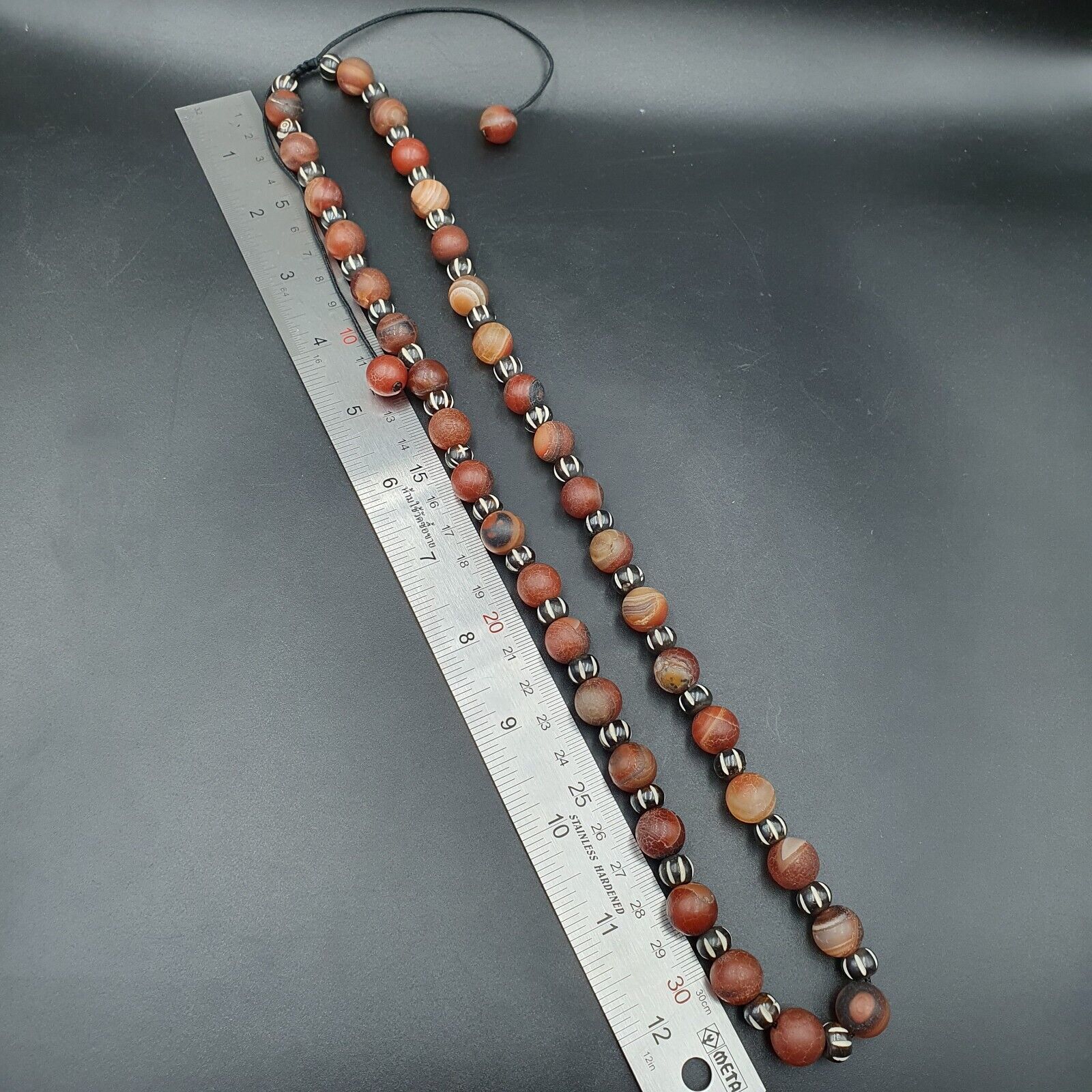 Rare Tibetan Agate Carnelian Beads Necklace