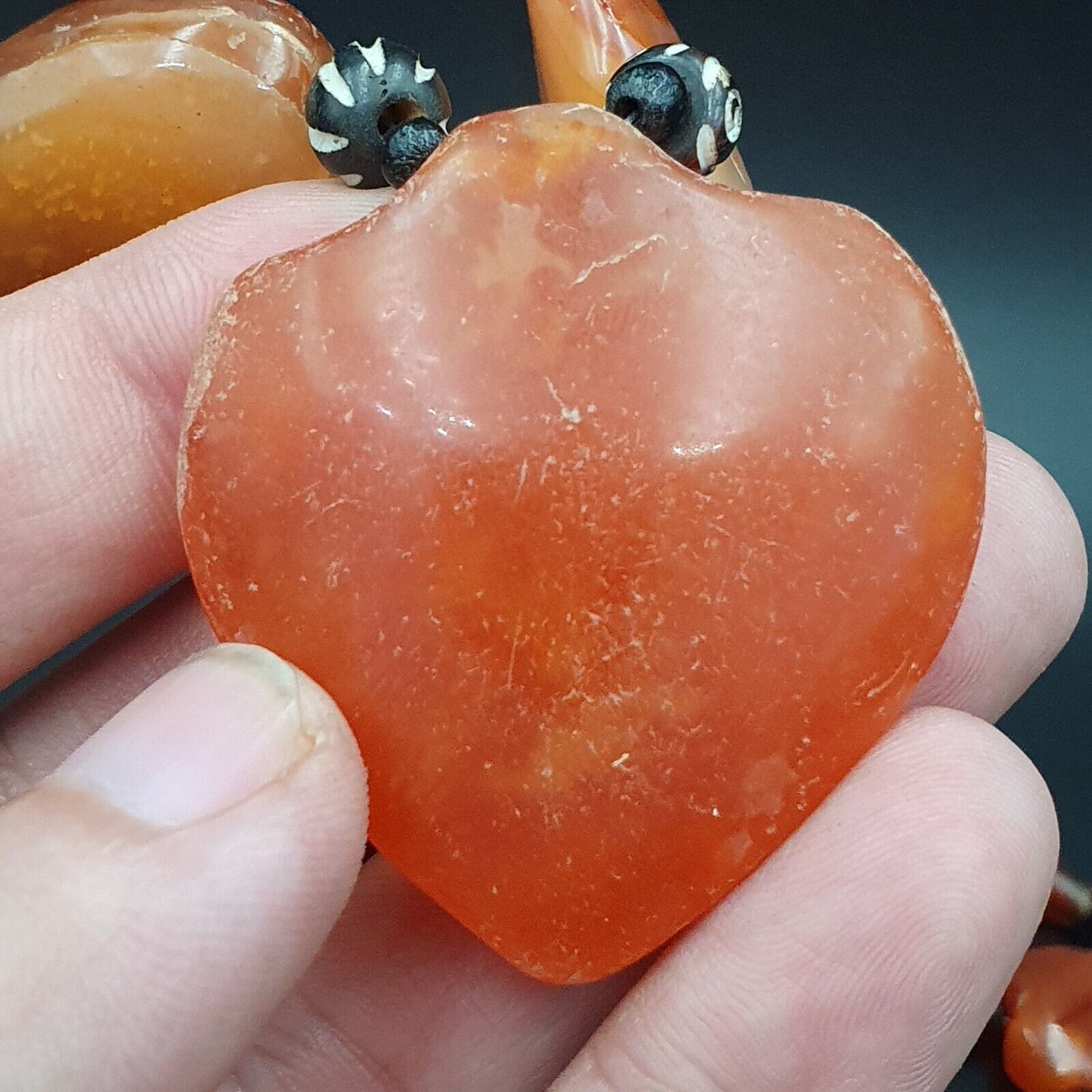 Antike 17 Achat-Anhänger, afrikanische Karneol-Perlen, Amulett-Anhänger-Halskette